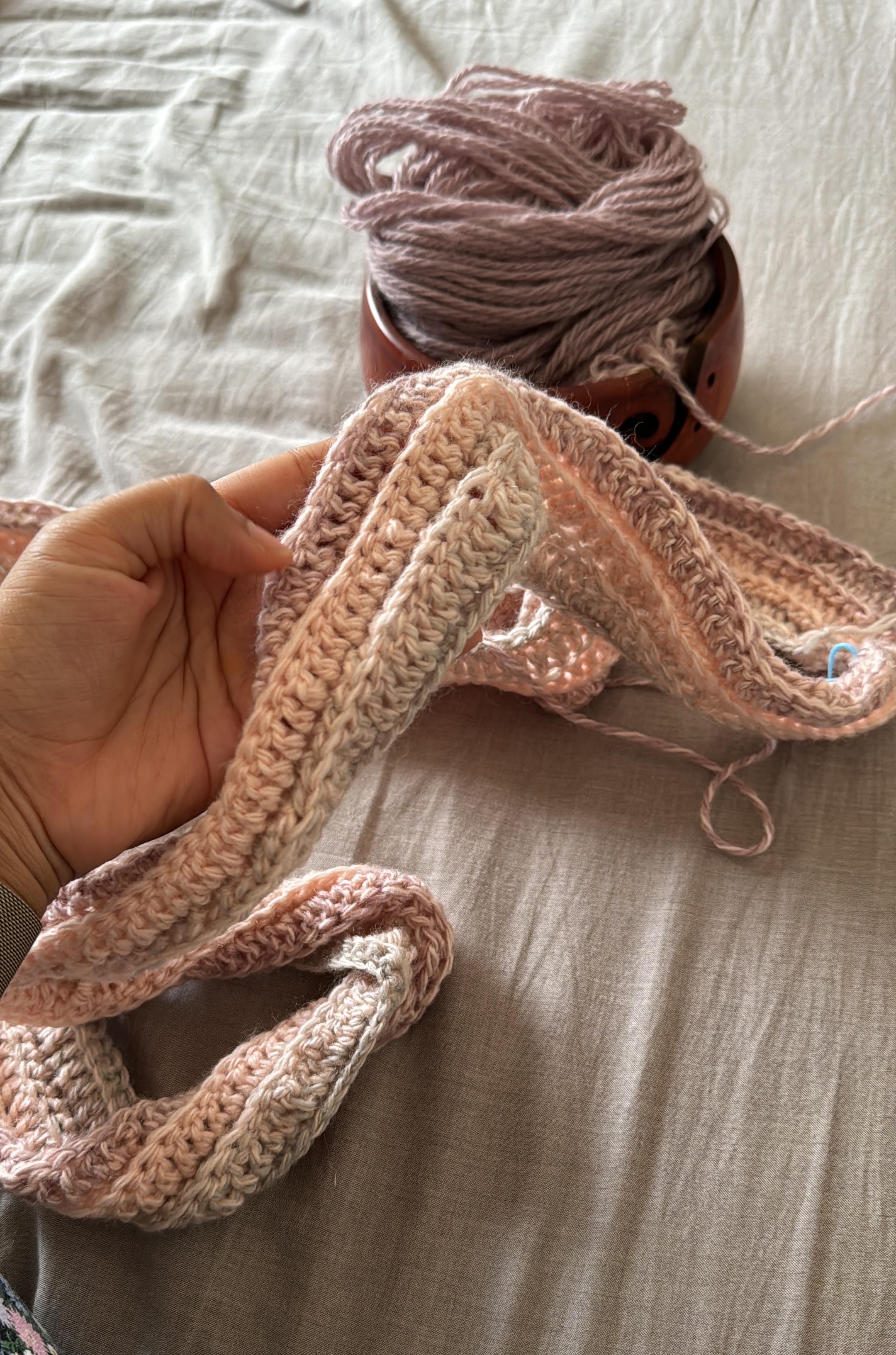 Ombré scarf work in progress