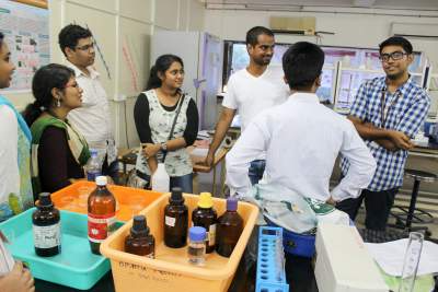 Undergraduate students from the 2016 IISc iGEM team and SVCE team