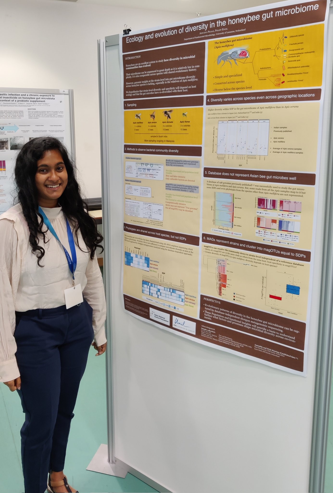 Aiswarya Prasad presenting her poster at the SymbNET PhD Summer School on Host-Microbe Symbiosis